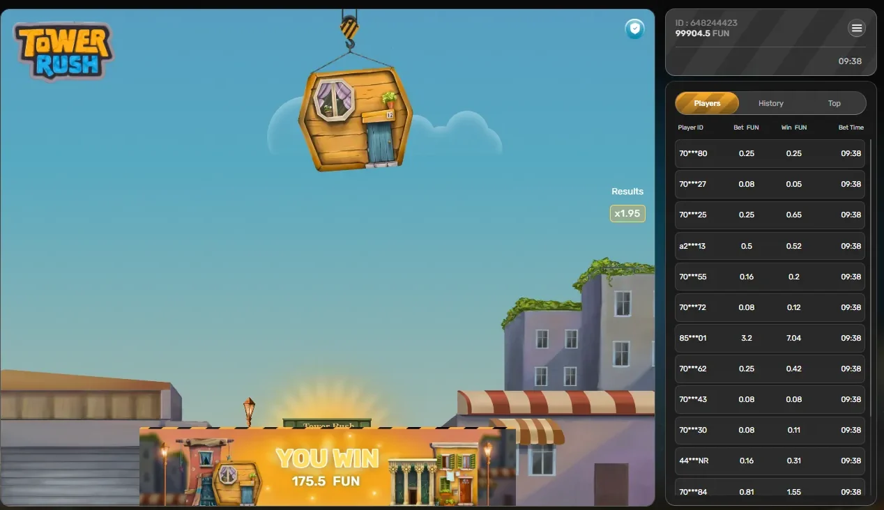 Tower Rush Slot win